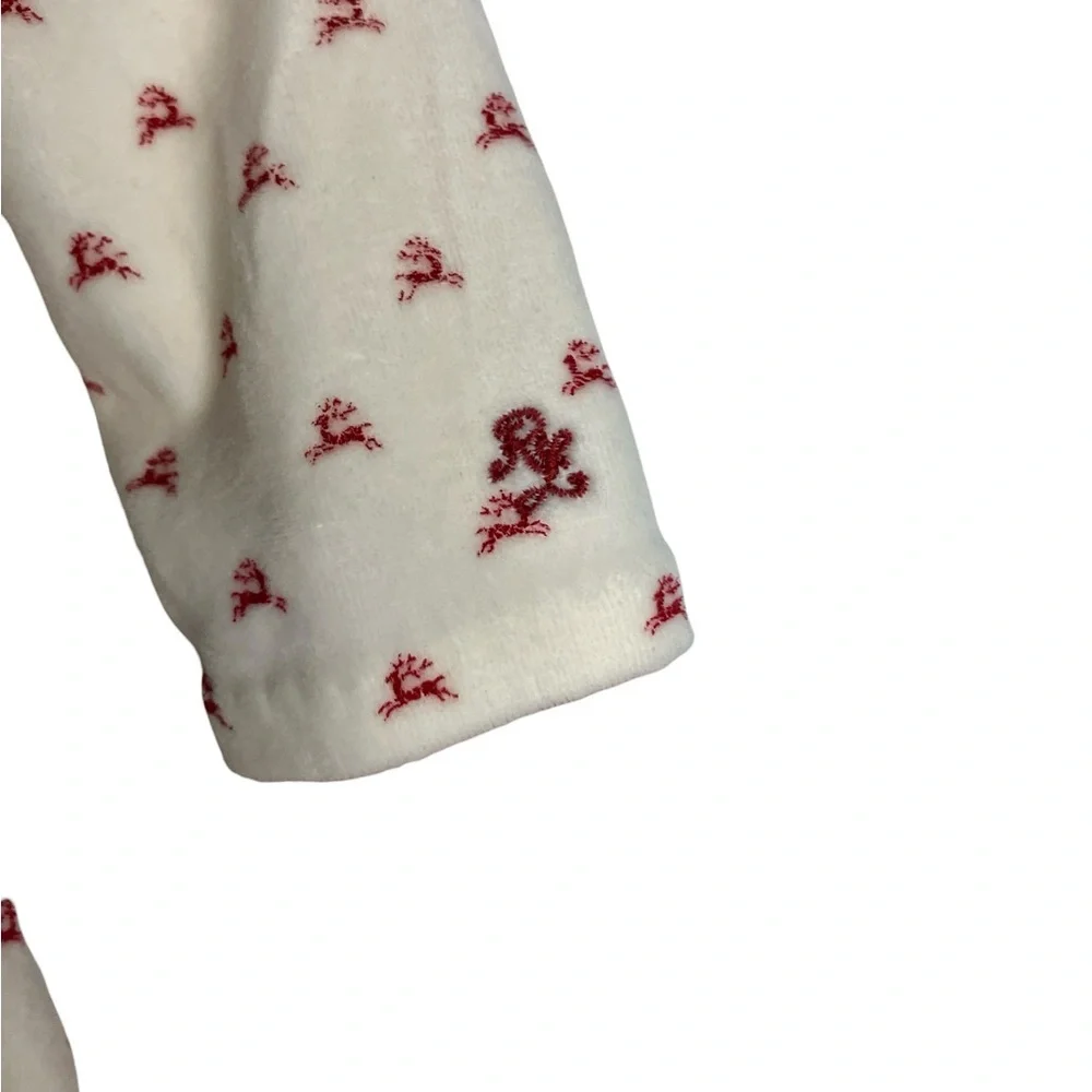 Ralph Lauren Baby Girl Velour Christmas Dress 3MO Reindeer Holiday Cream Red
